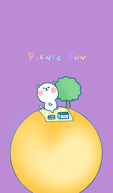 [LINE着せ替え] Picnic Fun J-Purple (Ye3)の画像1