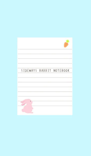[LINE着せ替え] よこむきウサギのノート/ライトブルーの画像1