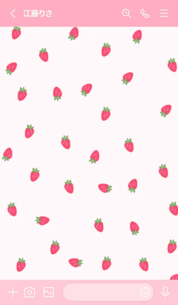 [LINE着せ替え] strawberry_pattern (pink2)の画像2