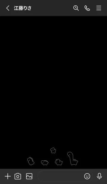 [LINE着せ替え] ゆるい恐竜 / 黒とグレーの画像2