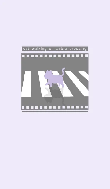 [LINE着せ替え] cat zebra crossing J-gray. gray purpleの画像1