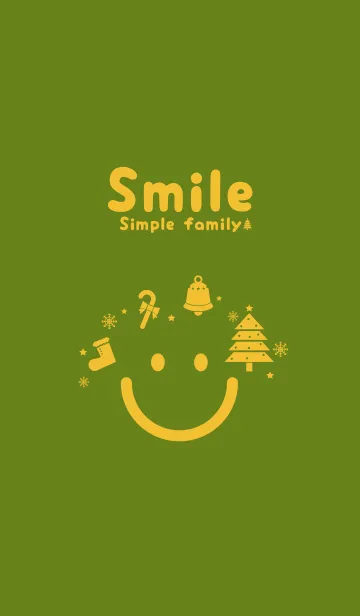[LINE着せ替え] スマイル＆クリスマスツリー 苔色の画像1