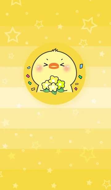 Simple Chick Love Yellow Theme (JP)の着せ替えメイン画像
