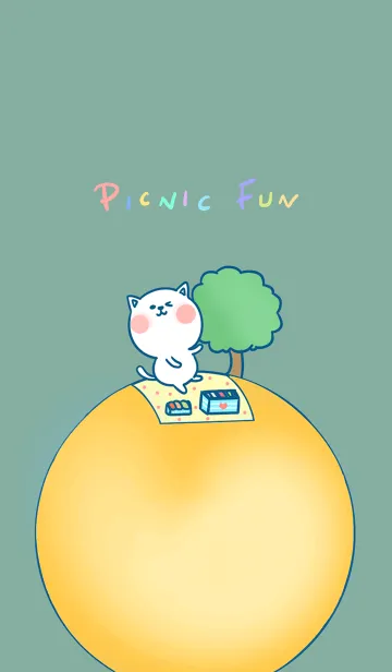 [LINE着せ替え] Picnic Fun J-Blue Green (Ye3)の画像1