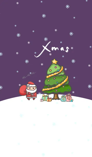 [LINE着せ替え] Happy Christmas Day J-Deep Purple (Pu5)の画像1