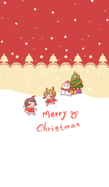 [LINE着せ替え] christmas carnival-red beige (be3)の画像1