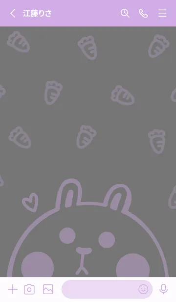 [LINE着せ替え] Bunny and Carrot J-Grey (Pu2)の画像2