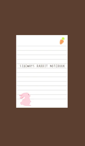 [LINE着せ替え] よこむきウサギのノート/チョコレート色の画像1