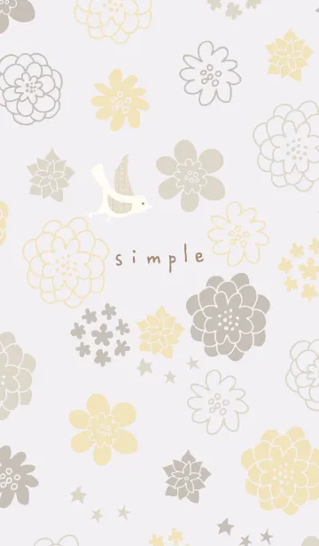 [LINE着せ替え] 小鳥と花19の画像1