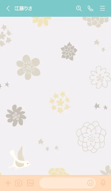 [LINE着せ替え] 小鳥と花19の画像2