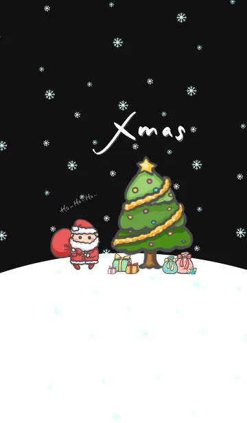 [LINE着せ替え] Happy Christmas Day J-Black (bw2)の画像1