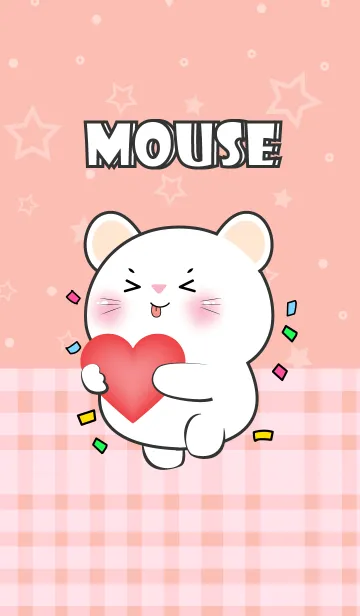 [LINE着せ替え] I Love U Cute White Mouse Theme (JP)の画像1