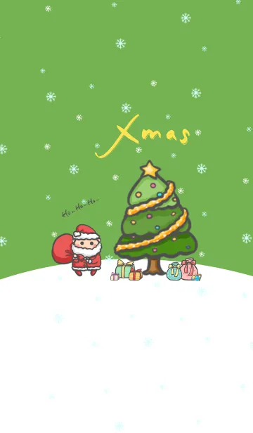 [LINE着せ替え] Happy Christmas Day J-Green (Ye2)の画像1