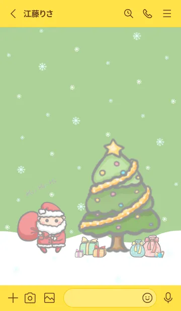 [LINE着せ替え] Happy Christmas Day J-Green (Ye2)の画像2