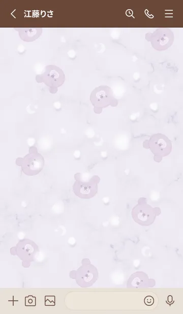 [LINE着せ替え] クマと星と雪♥バイオレット02_1の画像2