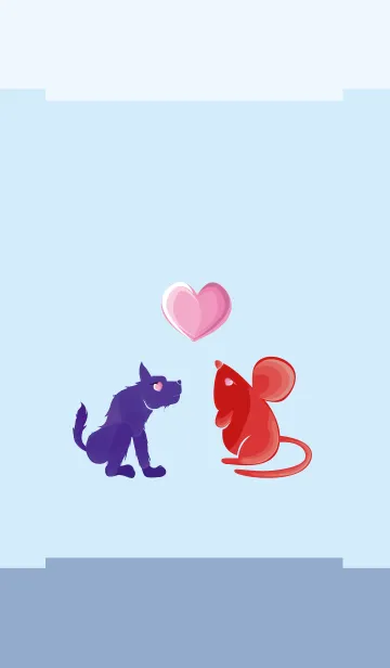 [LINE着せ替え] ekst Blue（Dog）Love Red（Rat）の画像1