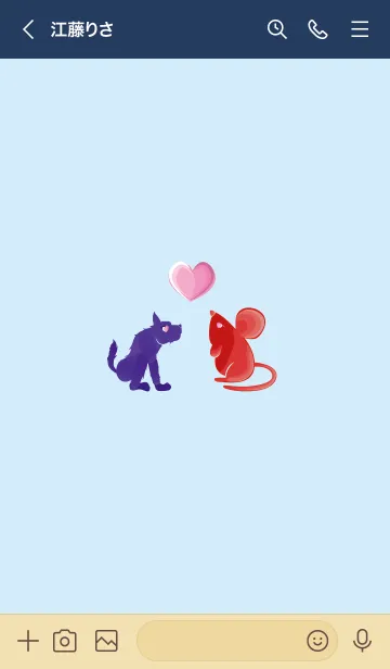 [LINE着せ替え] ekst Blue（Dog）Love Red（Rat）の画像2