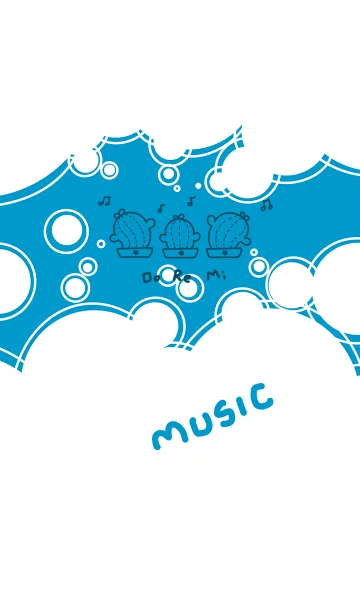 [LINE着せ替え] Twisted Cactus J-White Blue (Bl2)の画像1