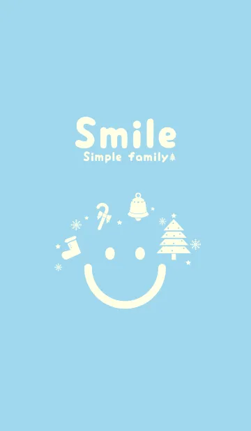 [LINE着せ替え] スマイル＆クリスマスツリー 空色の画像1