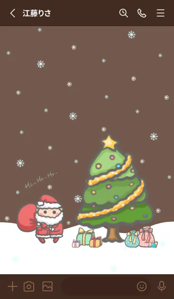 [LINE着せ替え] Happy Christmas Day J-Cocoa Brown (Br1)の画像2