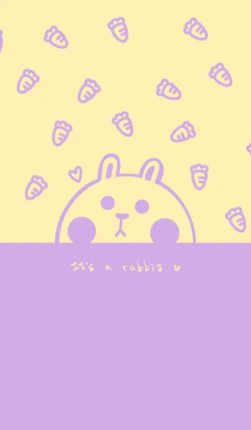 [LINE着せ替え] Bunny and Carrot J-Light Yellow (Pu2)の画像1