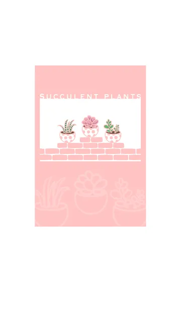 [LINE着せ替え] Succulents J-Light Red (bw3)の画像1