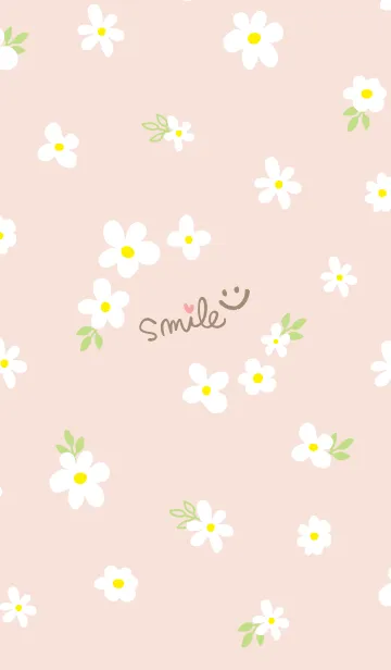 [LINE着せ替え] 白い花と葉っぱランダム8の画像1