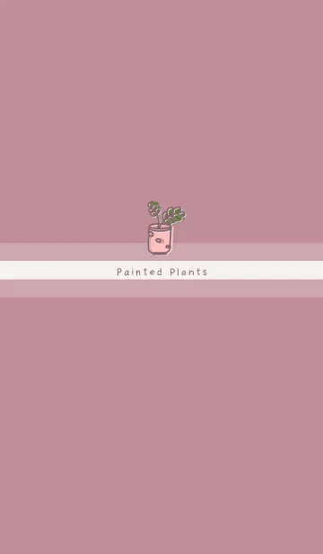 [LINE着せ替え] Painted plants JA-dark gray powder (Be1)の画像1