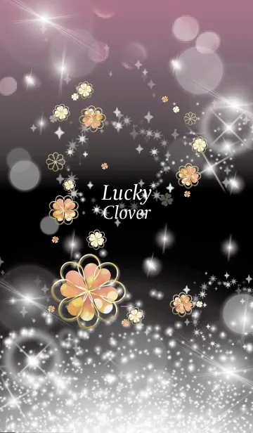 [LINE着せ替え] 黒とピンク : Lucky cloverの画像1