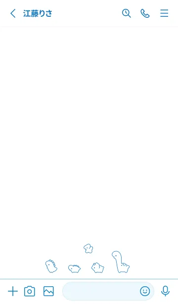 [LINE着せ替え] ゆるい恐竜 / ブルーホワイトの画像2