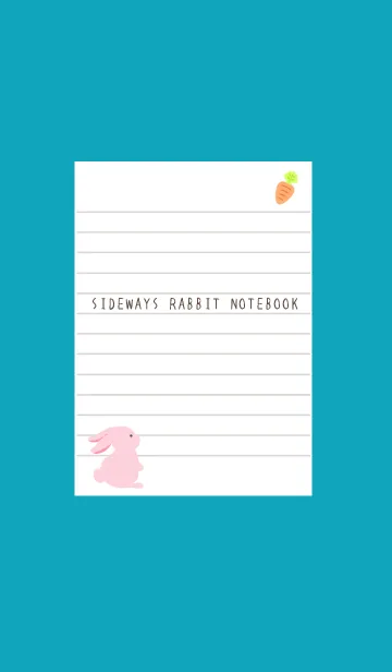 [LINE着せ替え] よこむきウサギのノート/ビリジアンの画像1