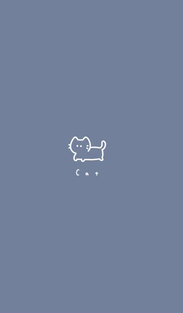 [LINE着せ替え] ねこ. グレーブルーの画像1