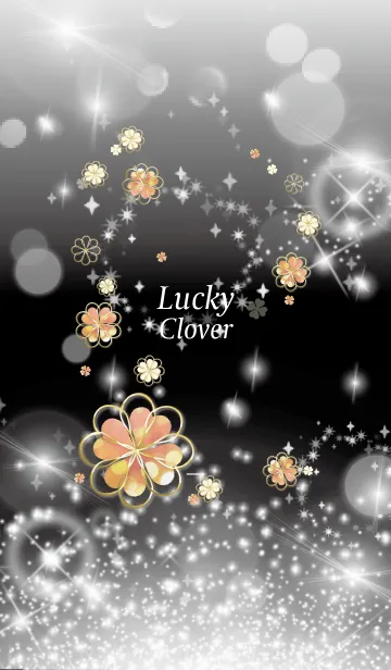 [LINE着せ替え] ブラック : Lucky cloverの画像1