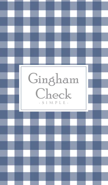 [LINE着せ替え] Gingham Check Navy-SIMPLE 23の画像1