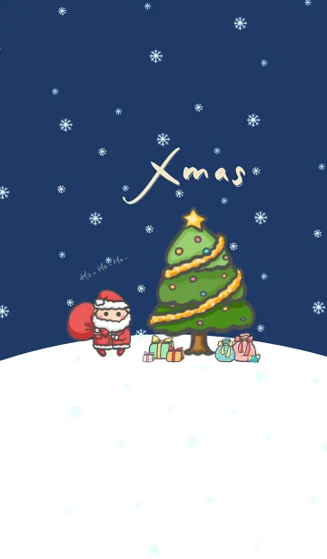 [LINE着せ替え] Happy Christmas Day J-Deep Indigo (Be5)の画像1