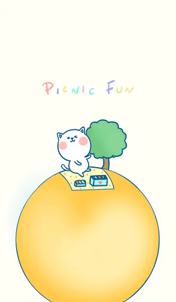 [LINE着せ替え] Picnic Fun J-Beige (Ye3)の画像1