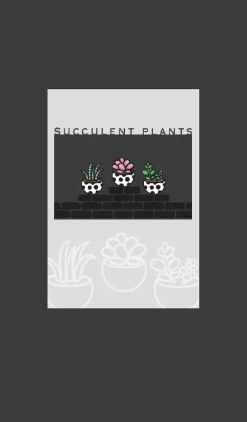 [LINE着せ替え] Succulents J-Dark Gray. Black (Bw3)の画像1