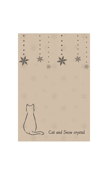 [LINE着せ替え] 猫と雪の結晶 -ベージュ-の画像1