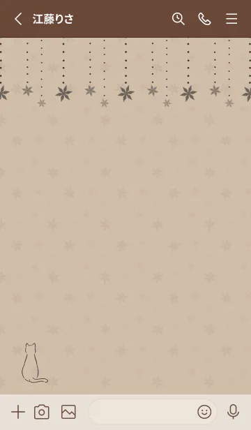 [LINE着せ替え] 猫と雪の結晶 -ベージュ-の画像2