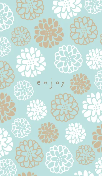 [LINE着せ替え] 白とベージュの丸い花17の画像1