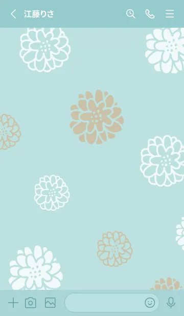 [LINE着せ替え] 白とベージュの丸い花17の画像2