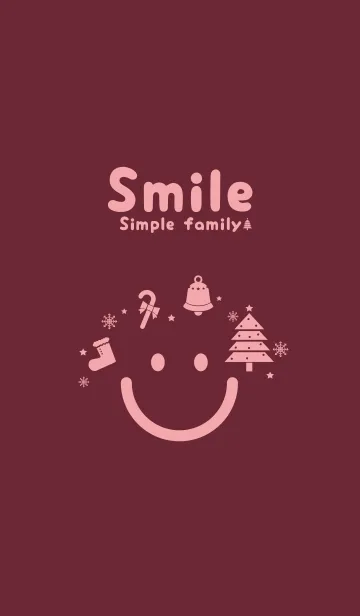 [LINE着せ替え] スマイル＆クリスマスツリー Burgundyの画像1