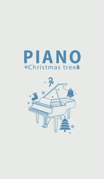 [LINE着せ替え] ピアノとクリスマスツリー Frosty whiteの画像1