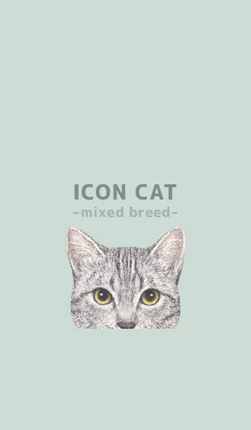 [LINE着せ替え] ICON CAT - ミックス - PASTEL GR/18の画像1