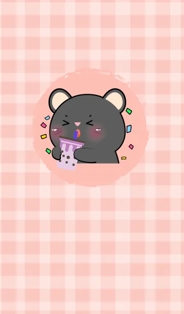 [LINE着せ替え] Simple Cute Cute Black  Mouse (JP)の画像1