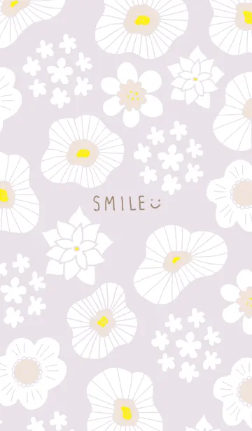 白い花と小花21のLINE着せ替え