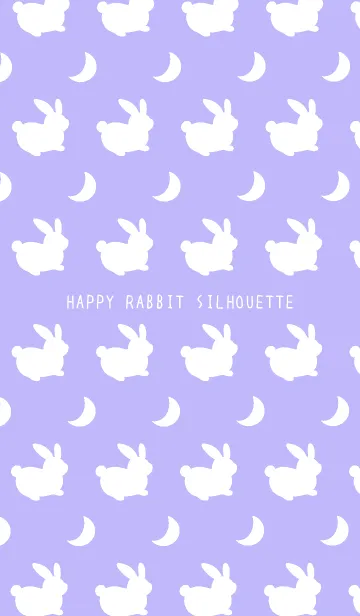 [LINE着せ替え] 幸せうさぎのシルエット/パープルの画像1