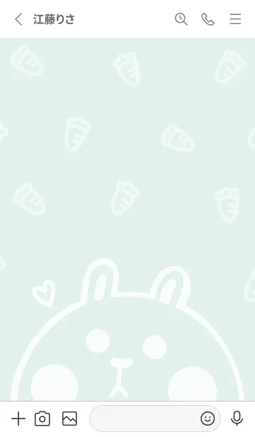 [LINE着せ替え] Bunny and Carrot J-Light Gray Green(Bw3)の画像2