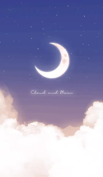 [LINE着せ替え] 雲と三日月 - ブルー & パープル 01の画像1