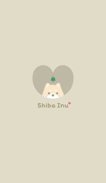 [LINE着せ替え] 柴犬2ツリー[イエローグリーン]の画像1